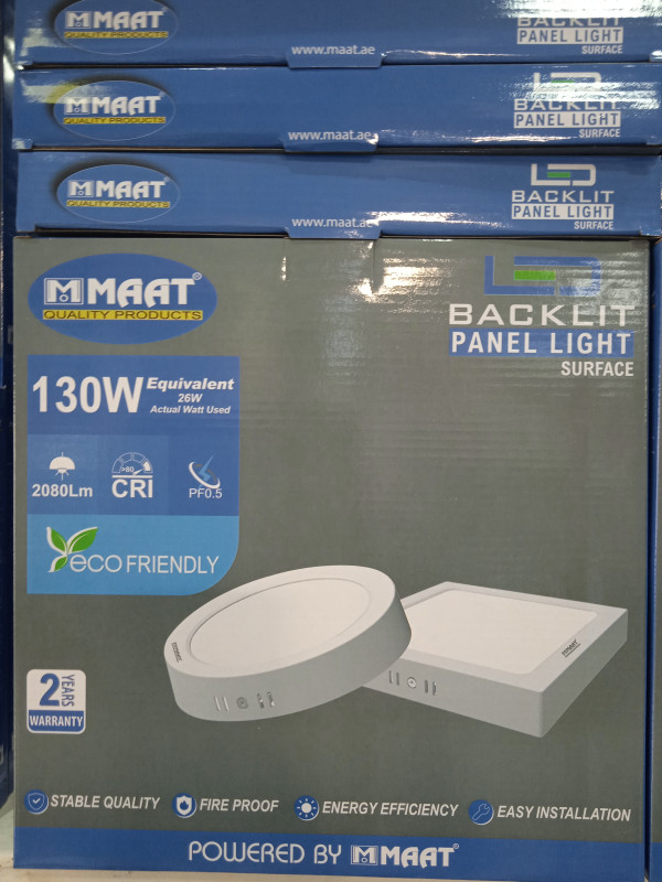 Aplique de superficie LED 26W (equivale a 130W), blanco, redondo de plástico Maat.
