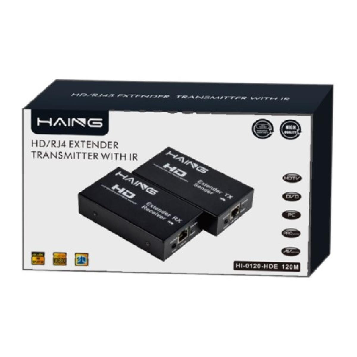 HAING HI-0120-HDE-120 HDMI/RJ45 Extensor 1080p con IR 120M