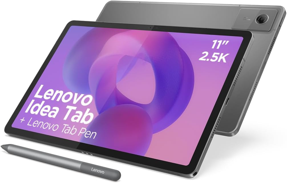 Lenovo Idea Tab – Tablet 11" 2.5K (MediaTek Dimensity 6300, 8 GB RAM, 256 GB UFS, 90 Hz, 4 Altavoces, Wi-Fi 5, Bluetooth 5.2, Android 15) Color Gris – Incluye Tab Pen